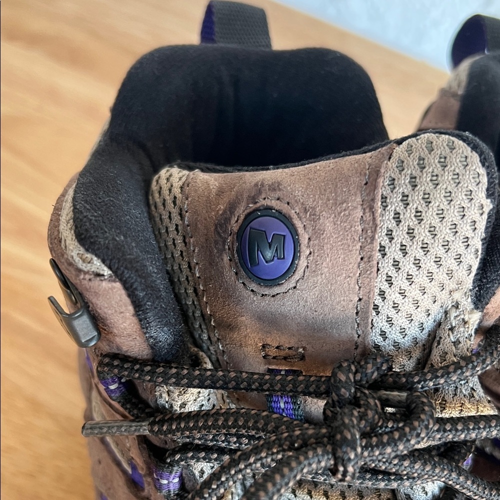Merrell Brown and Purple Athletic Hiking Shoes - Picture 15 of 16
